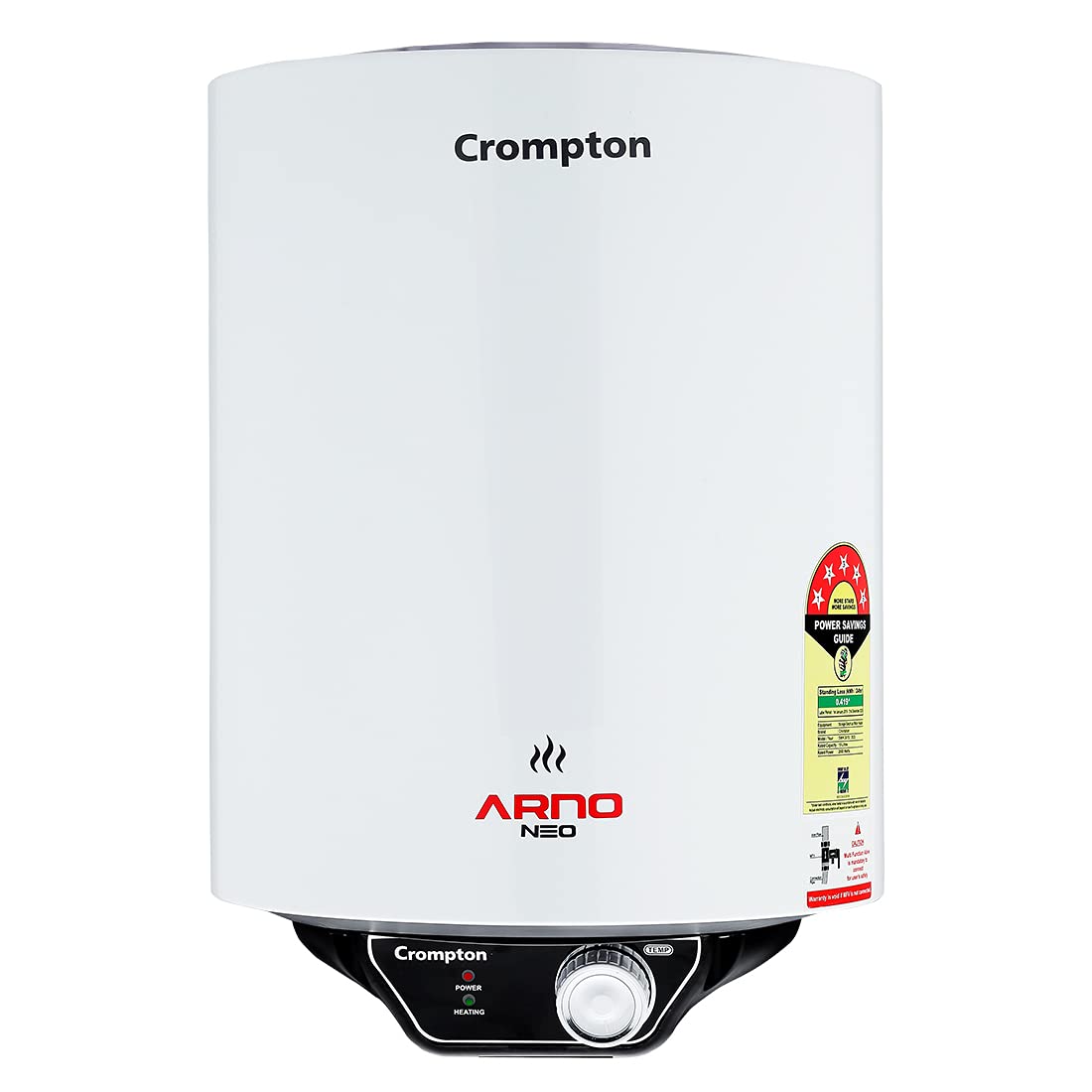 Crompton Arno Neo 6-L 5 Star Rated Storage Water Heater with Advanced 3 Level Safety (White)